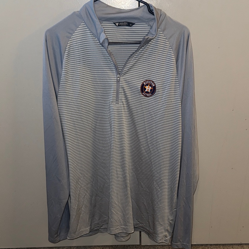 Houston Astros Gray Half Zip Up Athletic Sweater